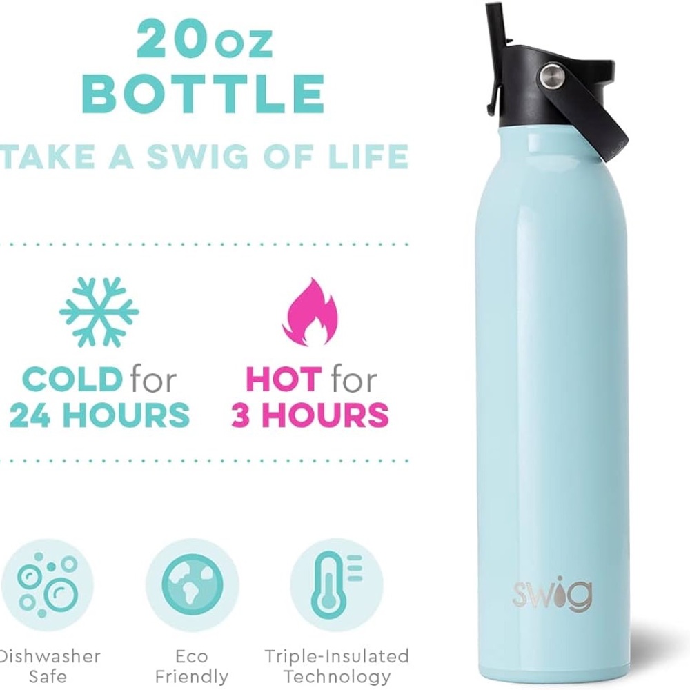 Swig | 20oz Insulated Water Bottle - Light Blue